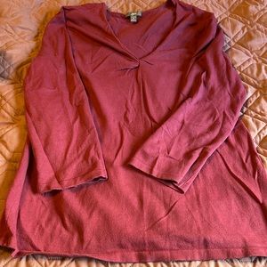 J. Jill v-neck cotton blend three-quarter sleeve sweater